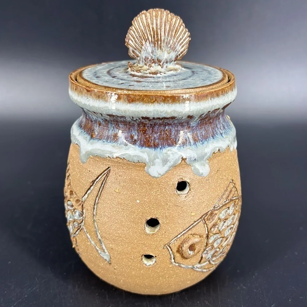 Studio Pottery Garlic Keeper